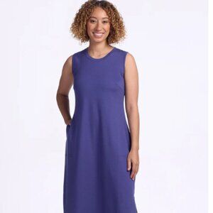 Woolx Cassie Midi Dress w/pockets - Medium, Coronet Blue